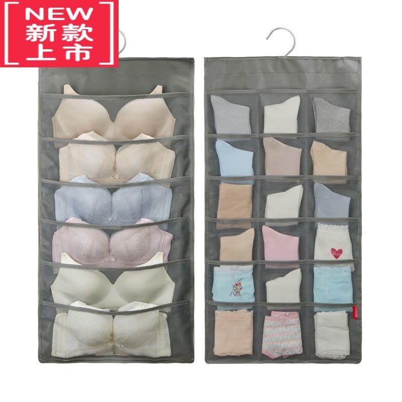 可莉允内衣收纳挂袋门后收纳器宿舍悬挂式内裤墙布艺衣柜租房储物袋子图片