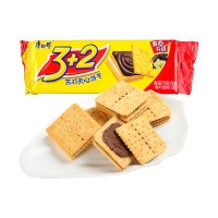 康师傅 饼干 3+2苏打夹心饼干香草巧克力125g*4包（办公室休闲食品早餐）