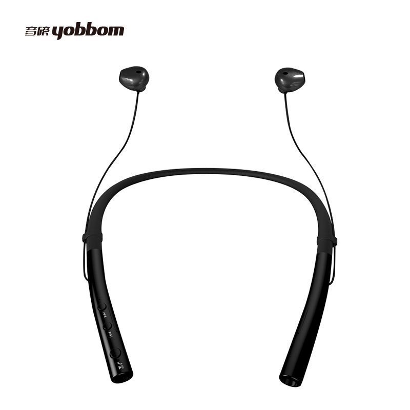 音磅(YOBBOM)无线蓝牙耳机Q14 颈挂式降噪 入耳式运动 磁吸式手机通话 音乐耳机 黑色