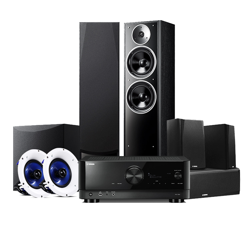 Yamaha/雅马哈NS-71+RX-V6A+IC600家庭影院5.1.2声道音箱套装杜比全景声音箱系统高清大图