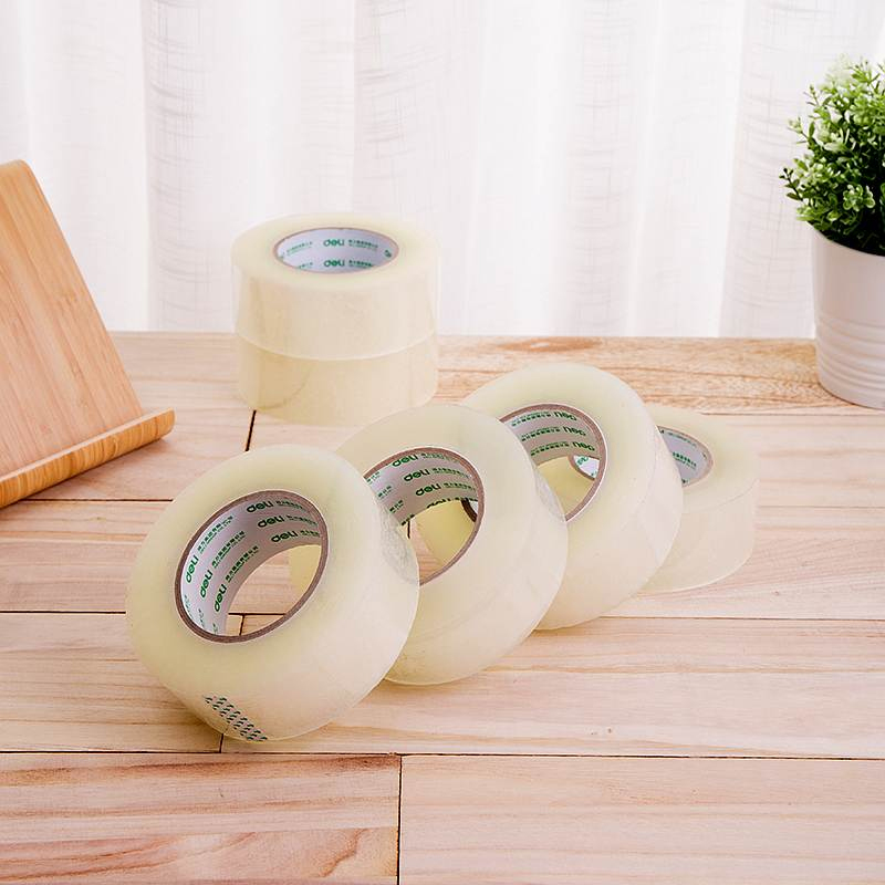 得力(deli) 封箱胶带/透明胶带 30208 48mm*200y*50um 182.8m/卷 6卷/筒(1筒装)高清大图