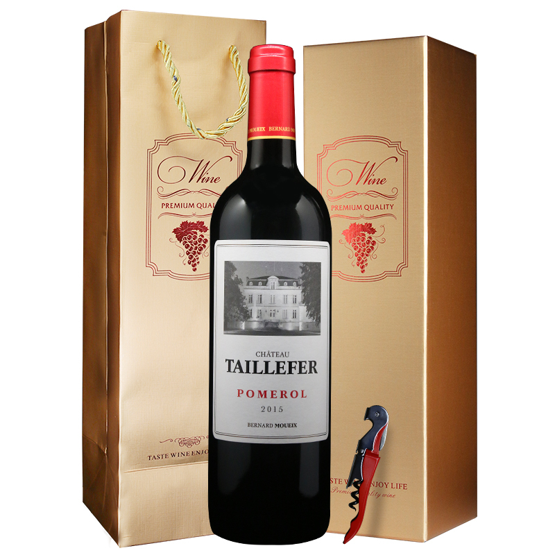 爱克维iCuvee精品酒 法国进口红酒 波美侯(Pomerol) 产区 泰勒菲城堡干红葡萄酒 750ml 单支礼盒装