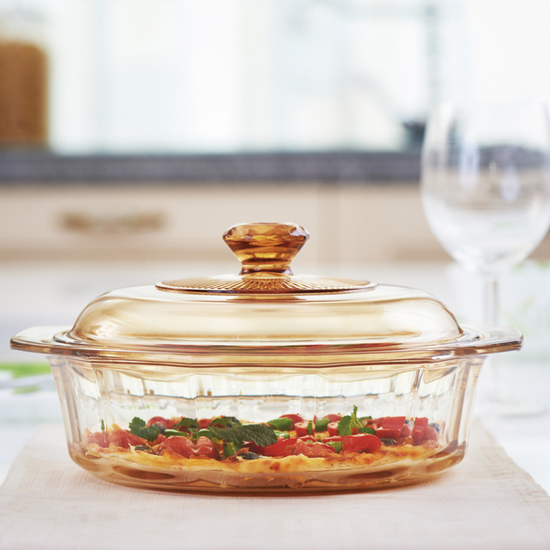 美国康宁visionsvs15di家用晶钻15l炖锅汤锅煲汤明火直烧玻璃锅耐高温