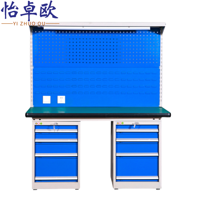 怡卓欧钳工台1.5米双四抽+背网张高清大图