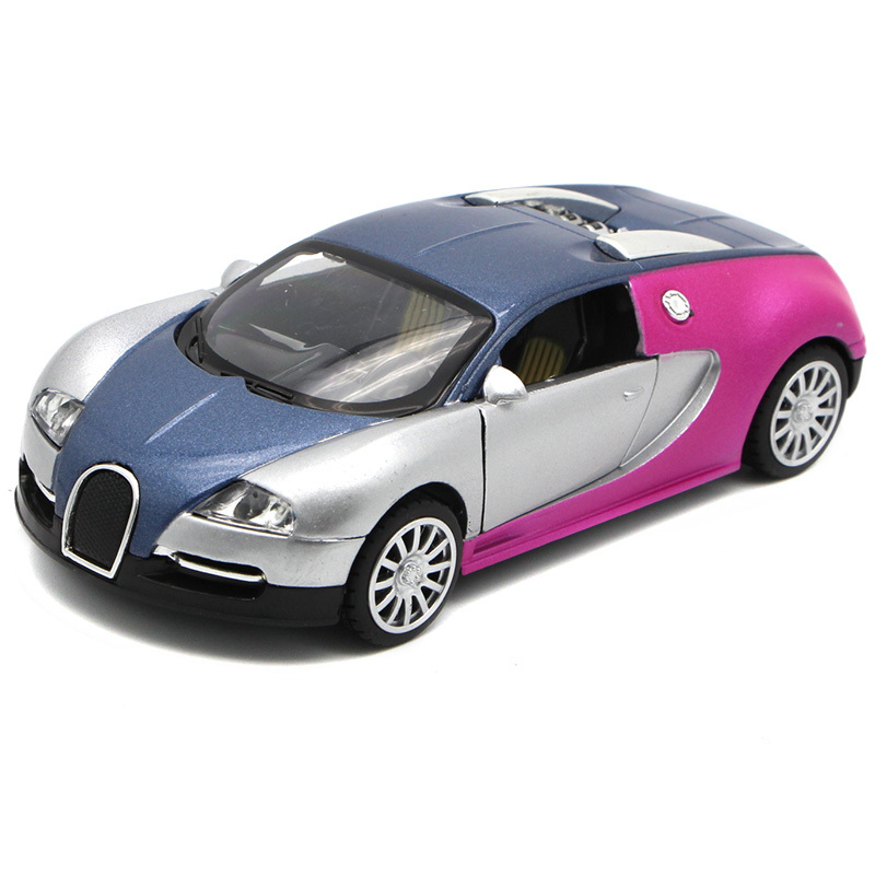 原厂车模132布加迪威龙跑车合金模型声光回力男孩玩具汽车金属车紫色