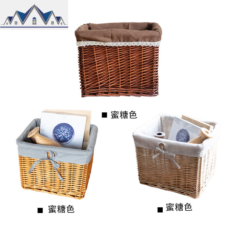 梵鱼 藤编桌面收纳筐 编织衣服收纳箱整理箱零食玩具收纳盒小号 三维工匠高清大图