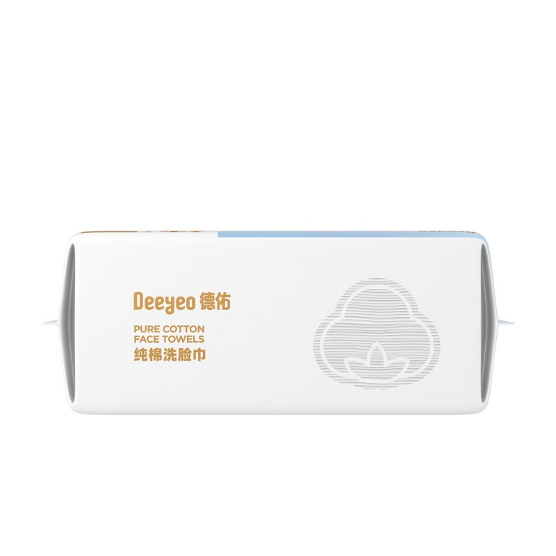 德佑抽取式50g纯棉洗脸巾100片*6包高清大图