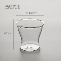 耐热玻璃茶漏茶滤茶网套组茶叶过滤茶海功夫茶具配件茶隔茶过滤器 单独玻璃底座(有底)