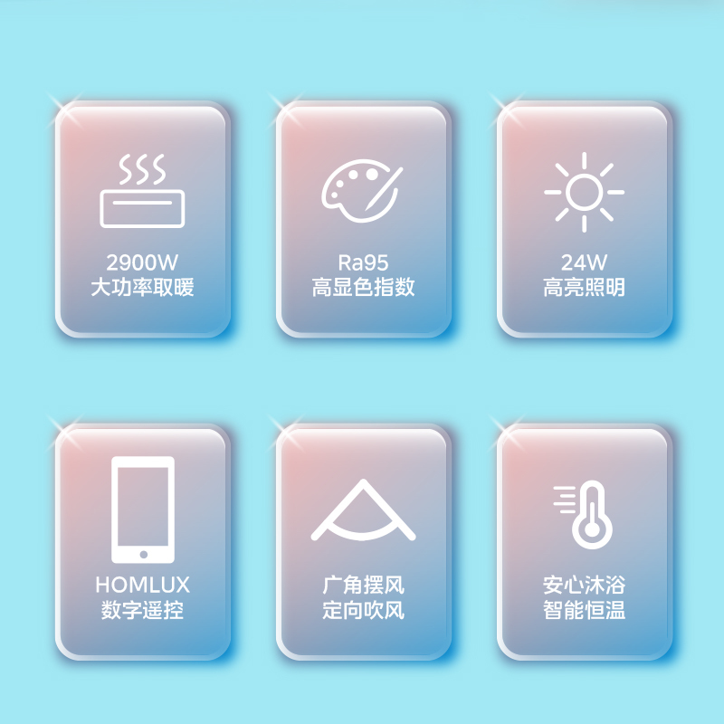 (Midea)浴霸风暖排气扇照明一体暖风机浴室卫生间集成吊顶取暖灯A80