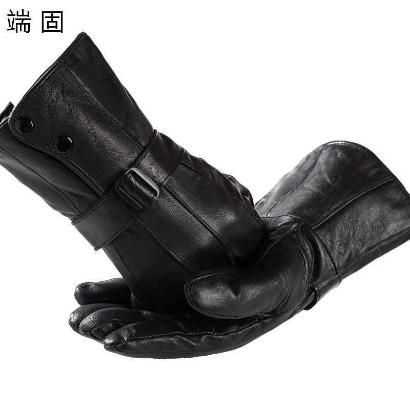 端固加绒羊皮保暖防寒手套D22T/副高清大图