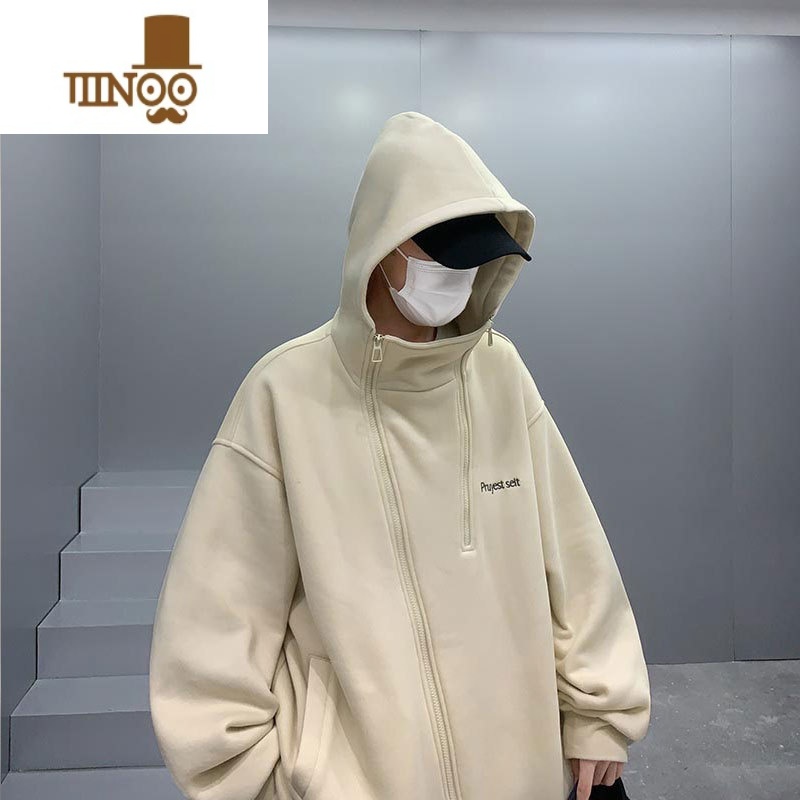 YANXU开衫卫衣男生薄款感潮牌痞帅炸街美式复古连帽外套高清大图