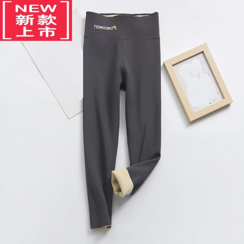 可莉允女童鲨鱼裤加绒加厚儿童裤子冬装外穿瑜伽打底裤宝宝韩版高腰保暖保暖裤图片