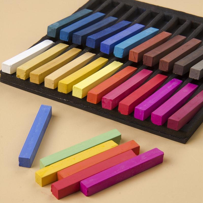 12色粉笔彩绘手绘24色粉笔48色绘画色粉初学者学生用36色彩色粉笔|36