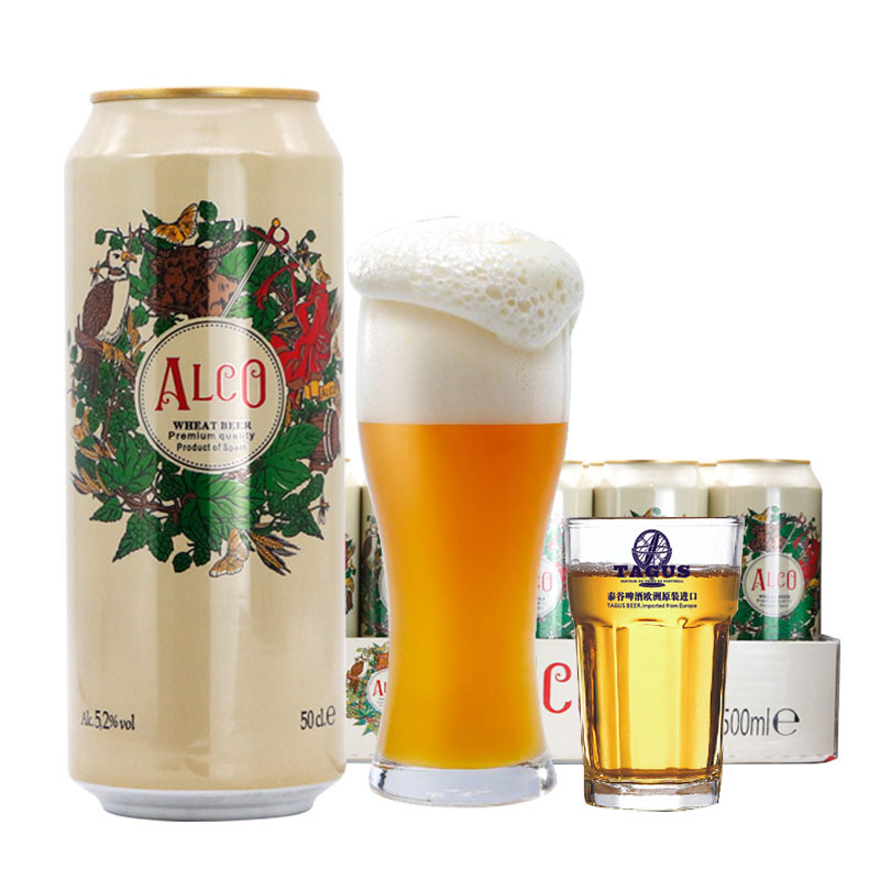 原装进口阿尔寇小麦白啤酒原浆啤酒500ml24罐装视频