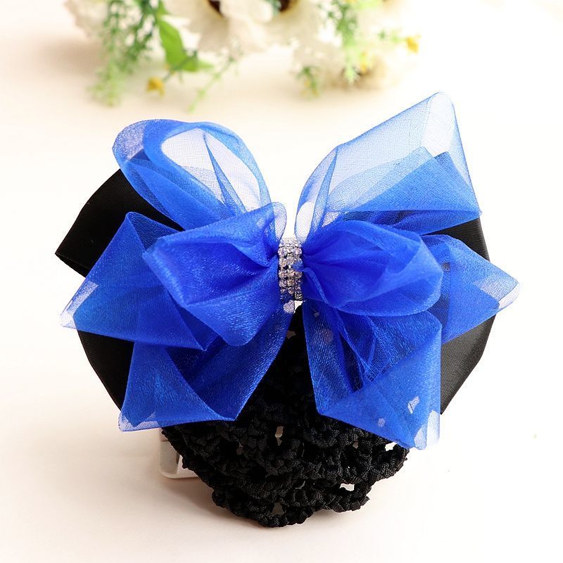 职业头花带发网兜护士发网花盘发卡成人发卡工作头花发夹女头饰品卷纱