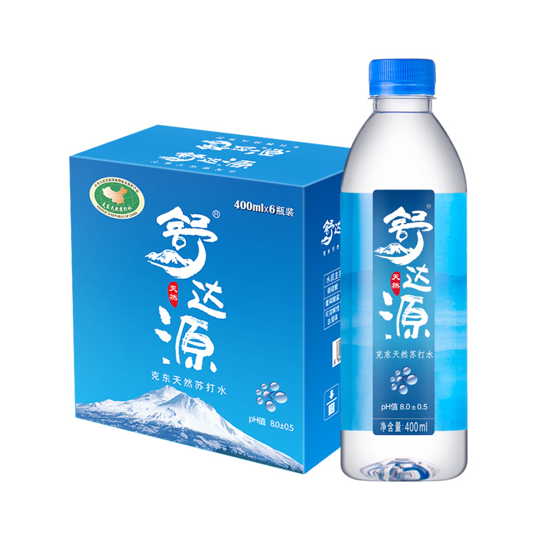舒达源天然苏打水400ml*6瓶装 天然无气无糖弱碱性饮用水