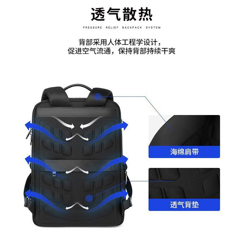 恒源祥(HYX) 鲁昂商务双肩包HYX024-41-2商务双肩包背包商务电脑包高清大图