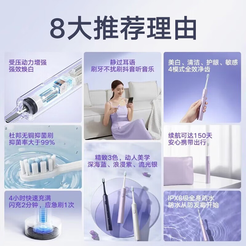小米-米家声波电动牙刷 T302高清大图