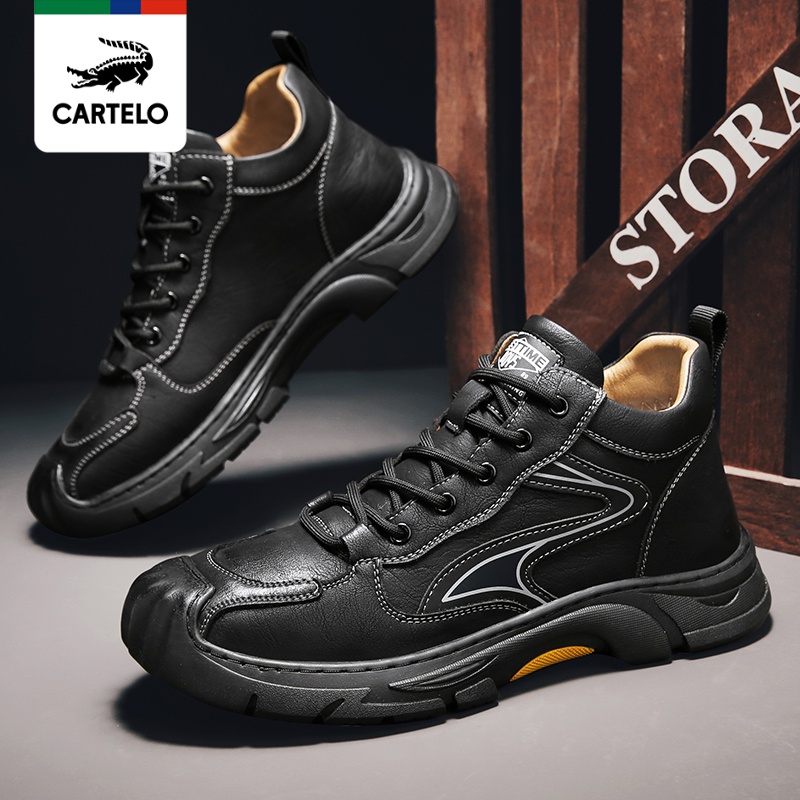 [线下专柜同款]卡帝乐鳄鱼(cartelo)新款男鞋休闲鞋男士休闲皮鞋男
