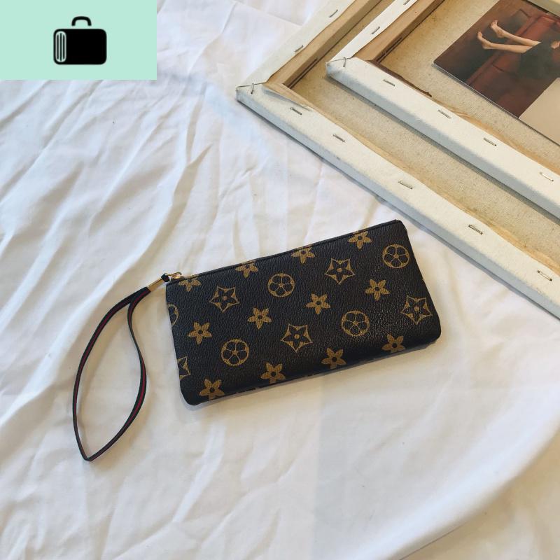 新款2020女长款手机包零钱包迷你小时尚简约大方卡夹女士NEW LAKE 咖啡色（大号）可装手机