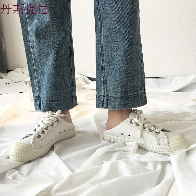 大码女装新款牛仔九分裤女 胖mm宽松显瘦阔腿裤200斤学生直筒裤子