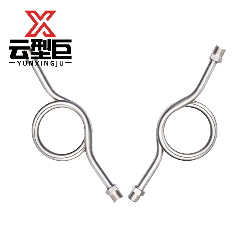 云型巨 304压力表缓冲管双外丝三通旋塞弯管 压力管表弯不锈钢 DN15 单位:个高清大图
