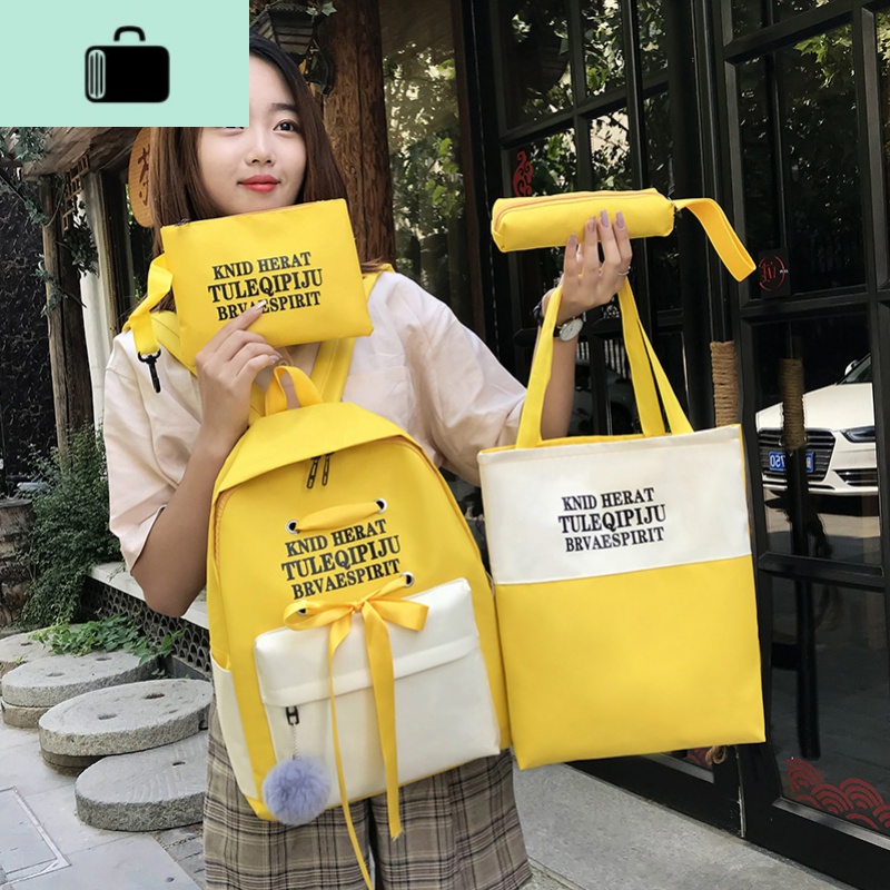 古着感少女书包女新款韩版小清新森系百搭双肩包初中高中学生背包NEW LAKE高清大图