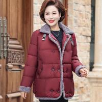 迪鲁奥（DILUAO)波司登旗下羽绒服女中老年妈妈装冬装翻领保暖羊羔毛领外套潮冬季新款官方_803 XL 红色