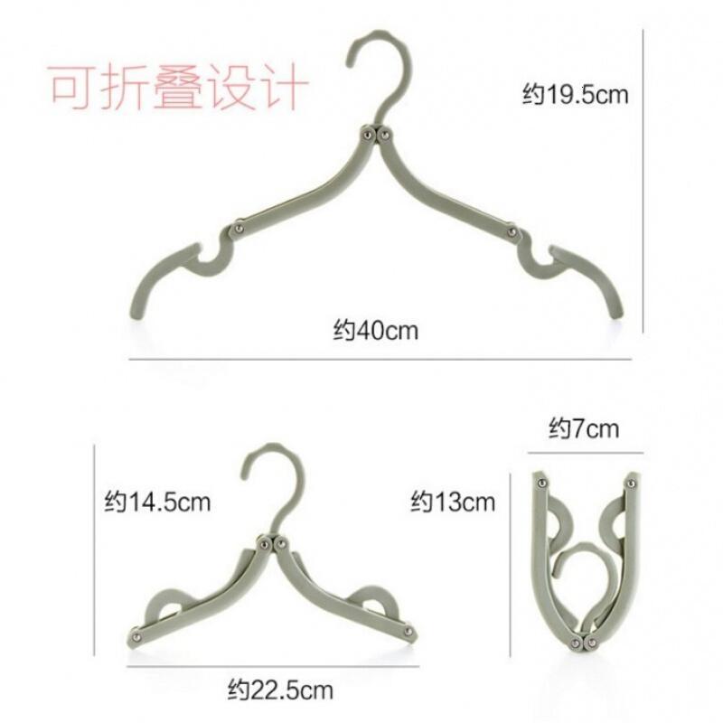 旅行用品套装式可折叠防滑衣架多功能魔术伸缩晾衣服挂衣撑子生活日用创意家居欧(粉5+绿5)-晾衣绳10个