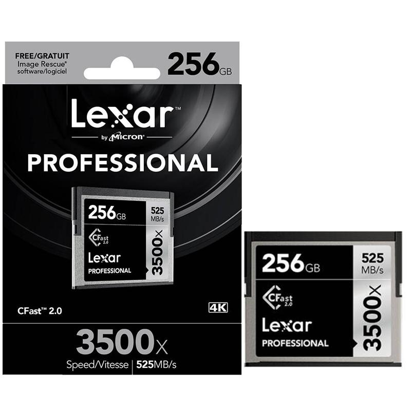 雷克沙(Lexar)256GB CFast 2.0卡3500X读525MB/s写445MB/s单反相机内存卡摄像机存储卡