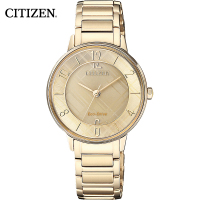 西铁城(CITIZEN)光动能不锈钢覆玫瑰金色表带简约时尚休闲女表EM0523-86P