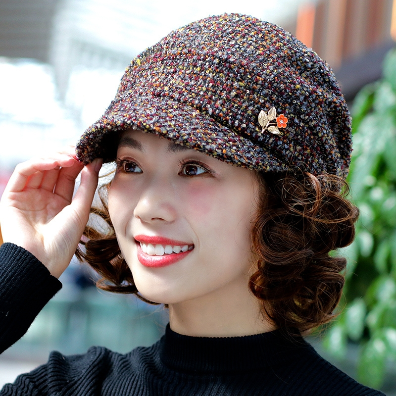 盛世尼曼春秋女帽子百搭时尚 春季 帽子女鸭舌帽贝雷帽短檐显脸小妈妈