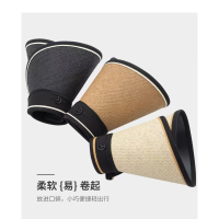清仓新款可折叠防晒帽女夏季防紫外线户外黑胶草帽遮阳帽骑行太阳帽子卡其色