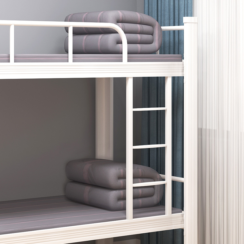 臻远 XCC-11 钢制型材床双层床员工宿舍上下铺学生公寓床双人床铁艺高低床 双层床1000宽白高清大图