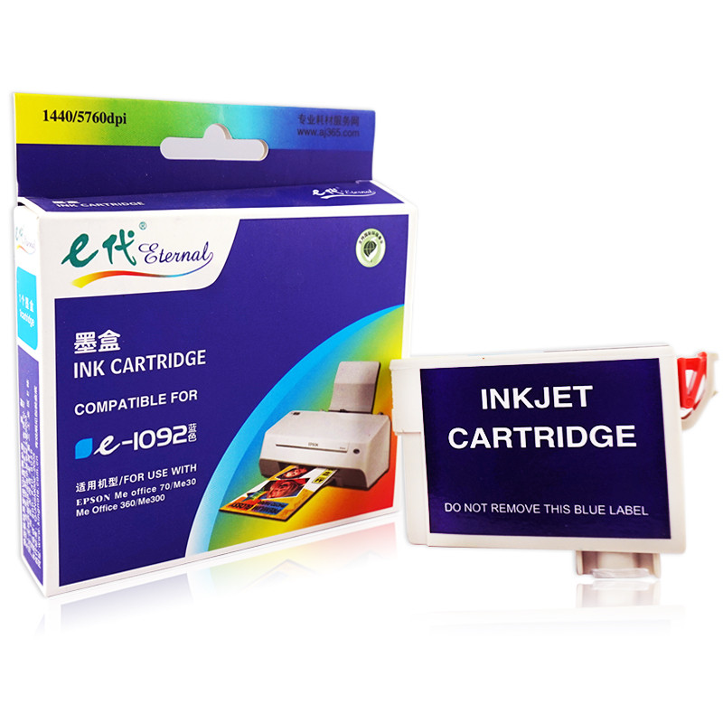 e代经典 e-T1092C墨盒蓝色 适用爱普生 ME30 300 70 360 510 520 1100 600F高清大图