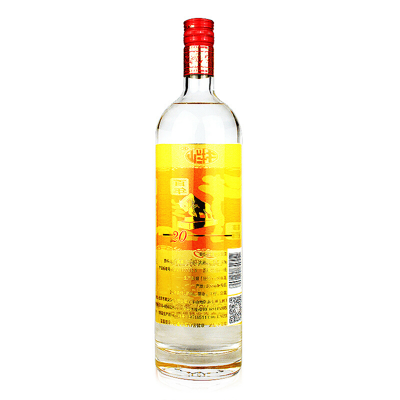 牛栏山二锅头 20年珍品陈酿 土豪金款（红标） 浓香型白酒 52度1L*6瓶整箱