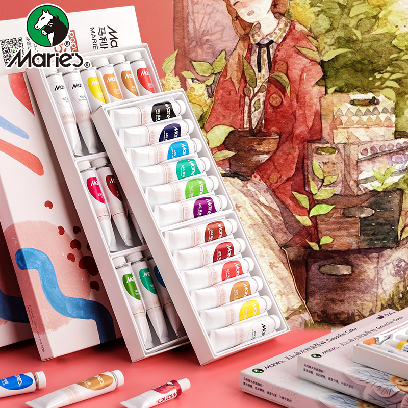 企购优品 马利36色水粉颜料12ml广告绘画颜料盒装
