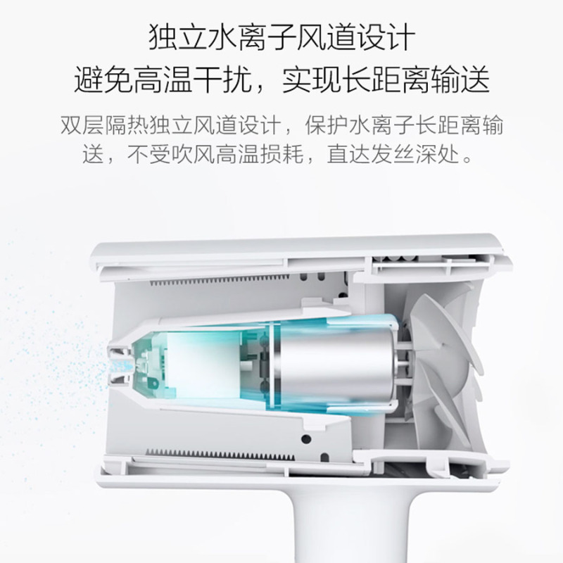 小米水离子吹风机 水离子护发 大功率速干 米家 智能温控 冷热风循环 CMJ01LX(含风嘴)