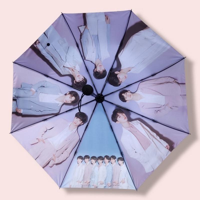 捡漏王TNT时代少年团雨伞海报女三折全自动黑胶防晒晴雨两用伞 时代少年团海报