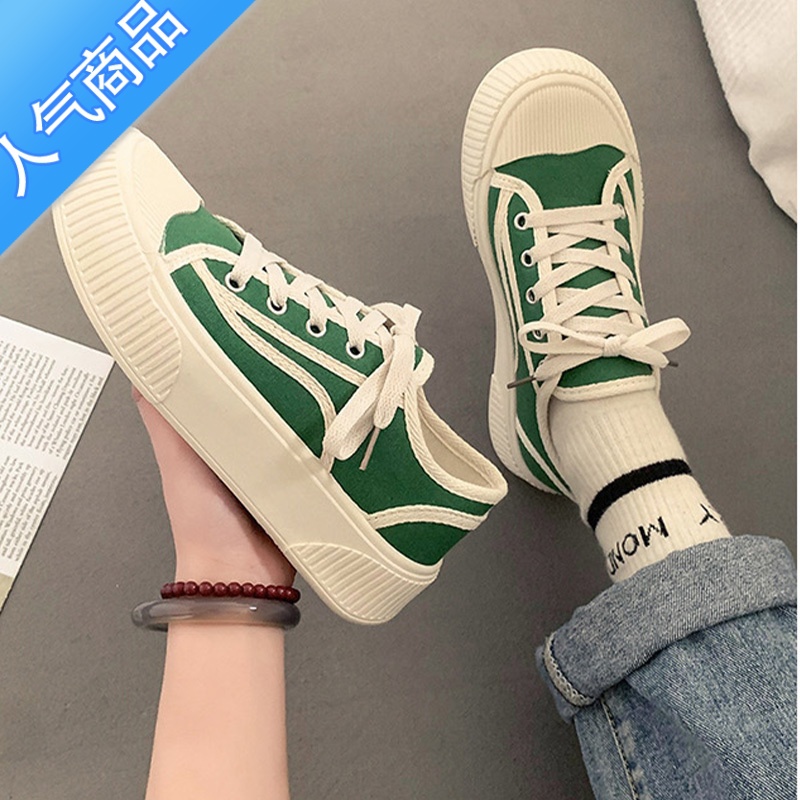 SUNTEK2023春季新款帆布鞋女鞋学生百搭夏季透气ins二潮休闲小白鞋板生高清大图