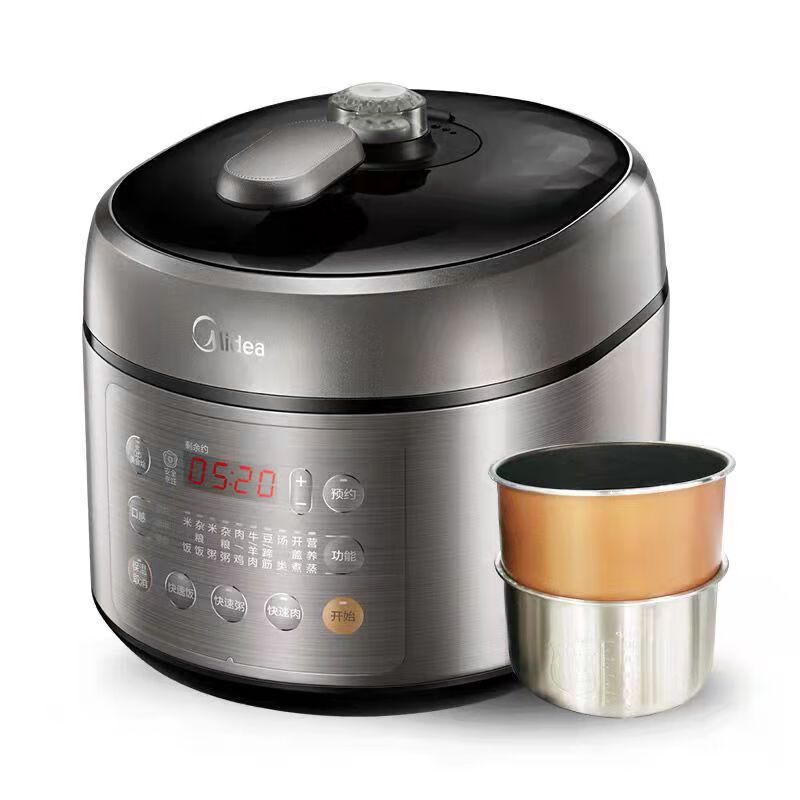 美的(Midea)双胆5L智能家用高压饭煲电压力锅不锈 SS5053P双胆