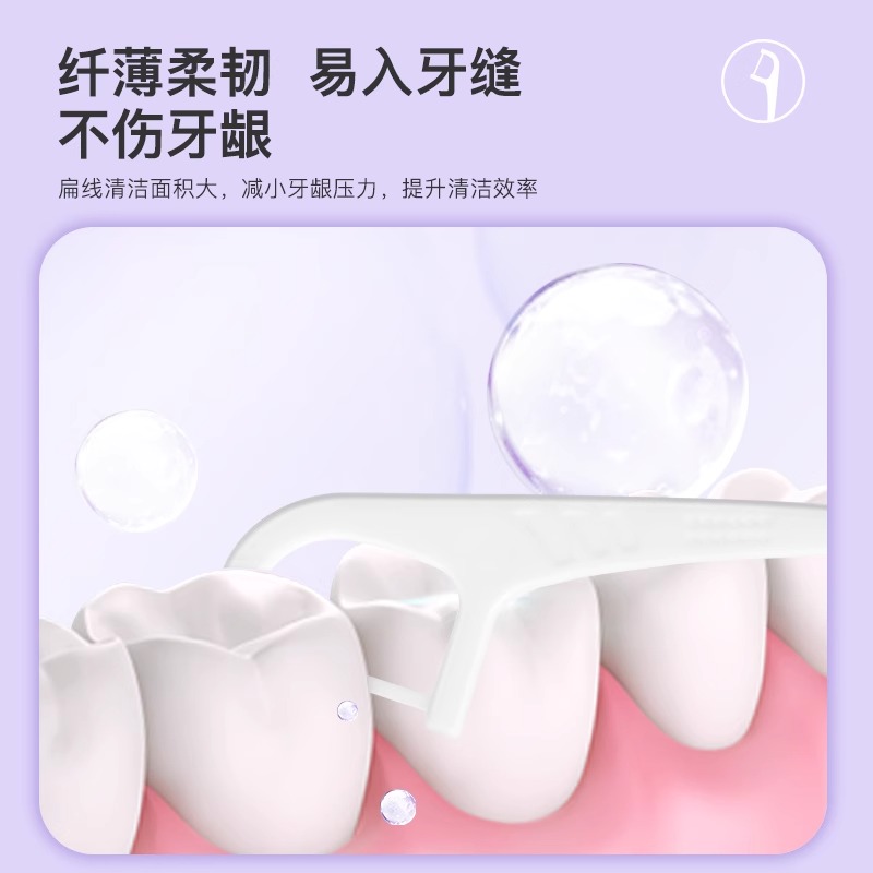 舒客牙线棒竹炭深洁50支*2盒圆线柔丝不伤牙龈便携随身盒高清大图