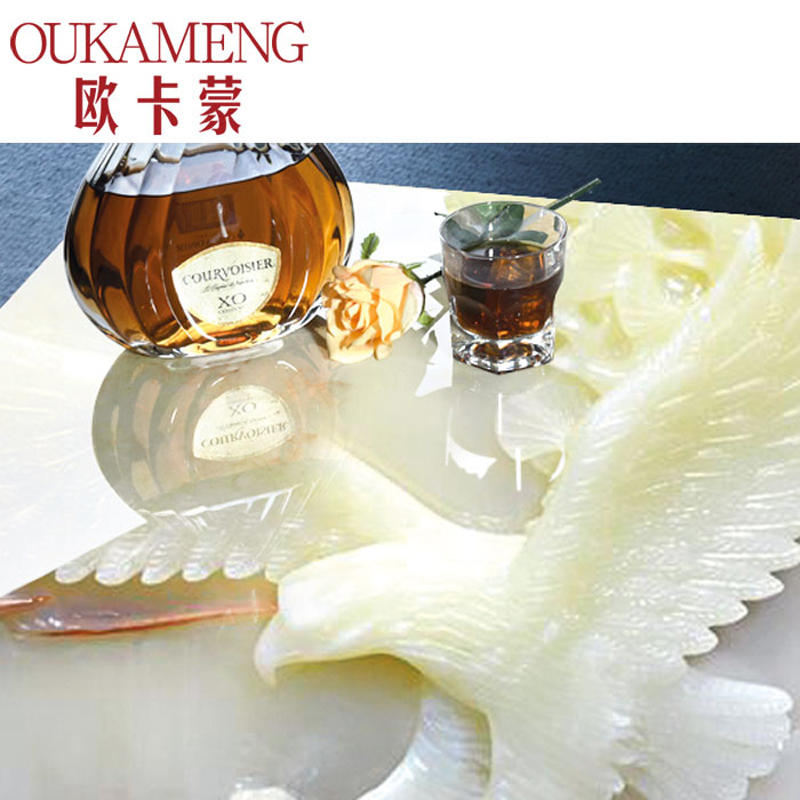 欧卡蒙(OUKAMENG) 瓷砖背景墙3d玉雕客厅艺术造型定制电视影视墙砖仿玉石釉面砖新中式风格装饰背景墙瓷砖 大展宏图