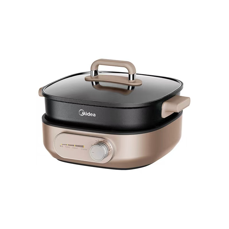 美的(Midea)电火锅HGS303004专用6L容量电煮锅家用抗菌多功能锅电蒸锅分体式 锅深9CM蒸涮煮煎炒炖焖