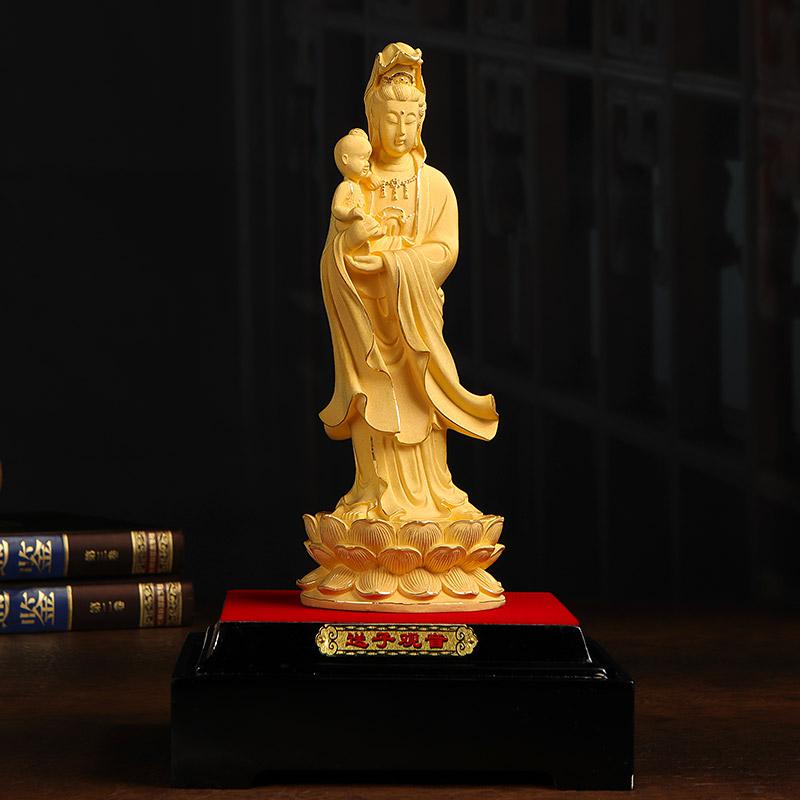 美帮汇绒观音菩萨佛像家用观世音供奉居家客厅装饰摆件高清大图