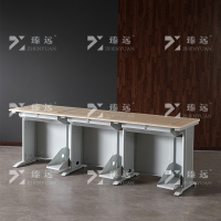 臻远 ZY4012421 隐藏式翻转电脑桌培训桌办公桌C款三人位