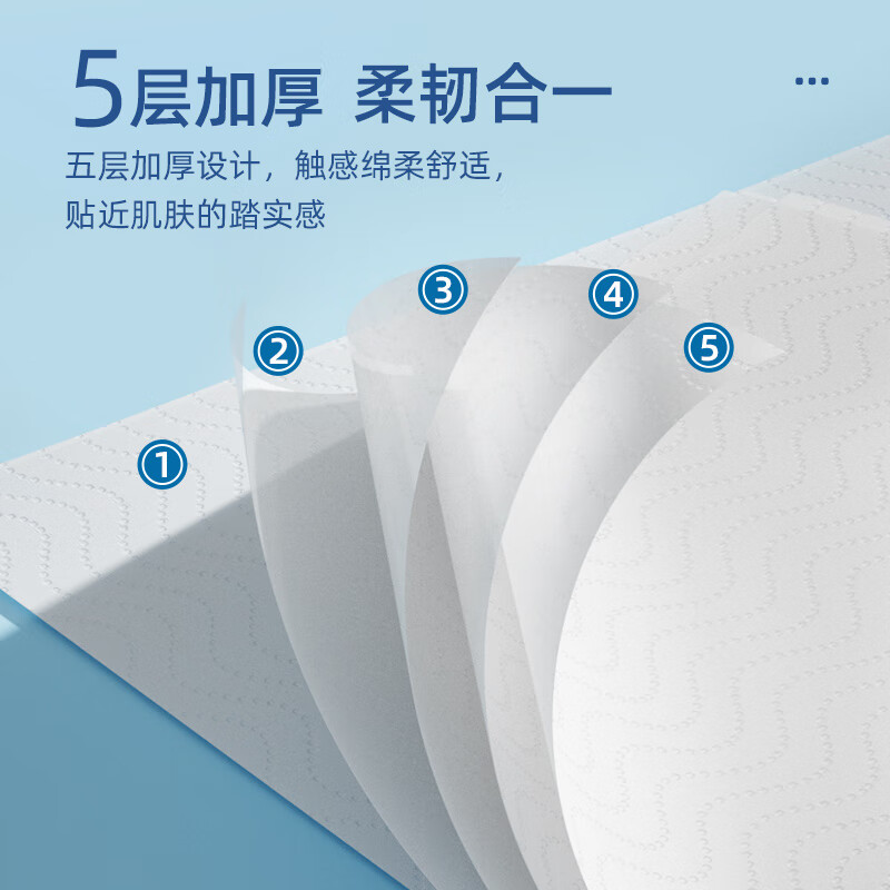 植护气垫有芯卫生纸(碎冰蓝系列)100*120/5层125g12卷*1提高清大图