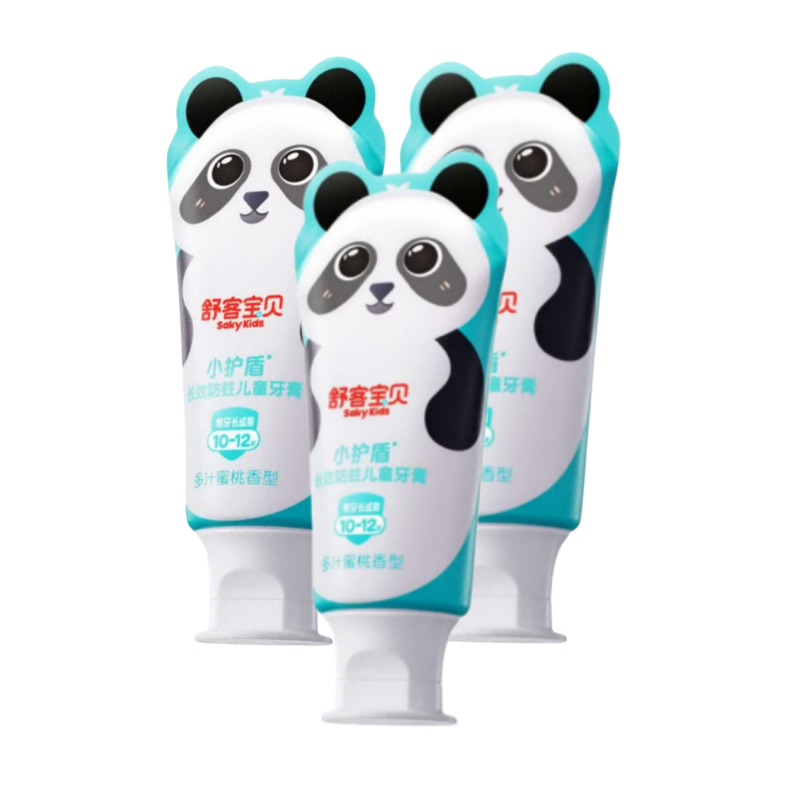 舒客宝贝 长效防蛀儿童牙膏(蜜桃香型)*3 口腔护理 10-12岁 小护盾护齿含氟青少年长效防蛀 60g