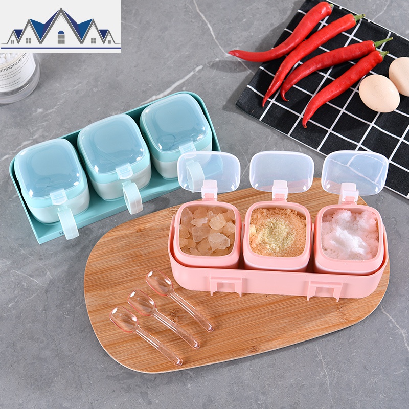 调料盒套装厨房用品盐罐壁挂免打孔家用调味罐佐料瓶组合装收纳盒_19_329高清大图