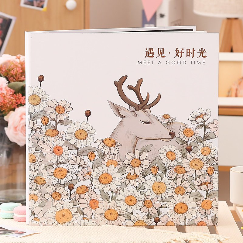 仙境麋鹿 相册影集相册本粘贴式diy覆膜黏贴相册本情侣浪漫手工 三维工匠 好时光(仙境麋鹿)皮套